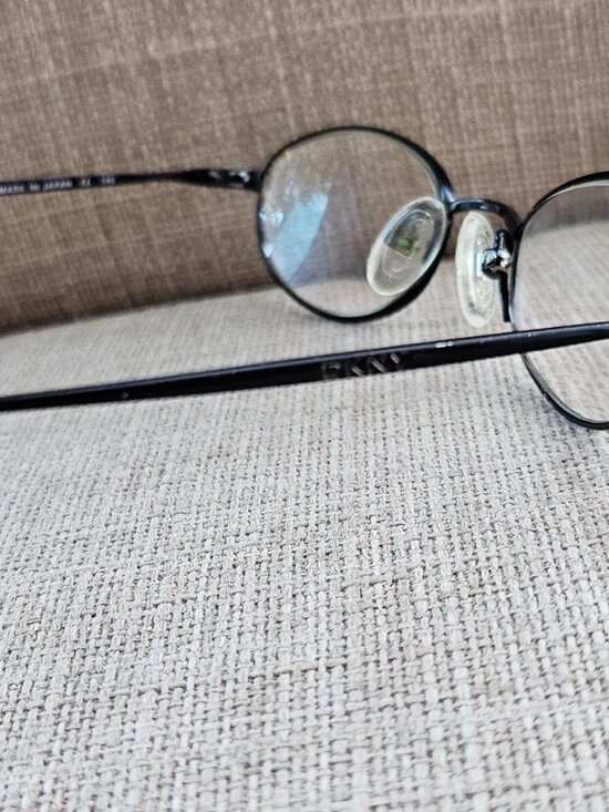 Vintage DKNY Women Glasses Frame Black Tone Titanium Eyewear Made in Japan